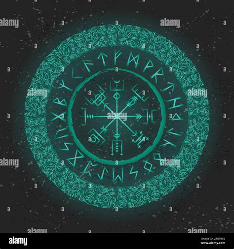 Green runic magic symbols wallpaper Stock Vector Image & Art - Alamy