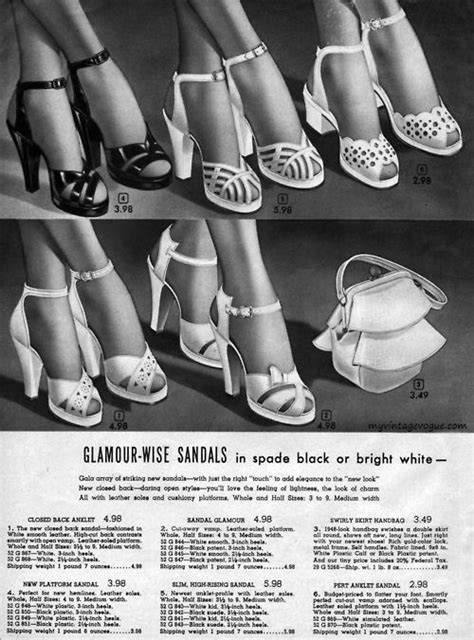 Aldens Summer Catalog 1948 Myvintagevogue 1940s Shoes Vintage