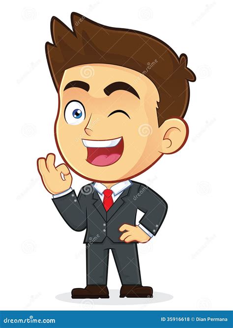 Businessman Gesturing Ok And Winking Stock Vector Illustration Of