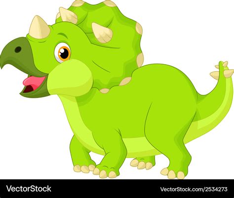 Cute Triceratops Cartoon Royalty Free Vector Image