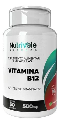 Vitamina B12 cianocobalamina 400 60 Cápsulas Nutrivale MercadoLivre