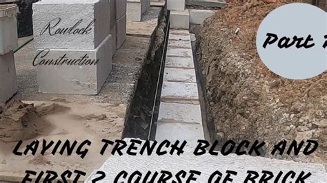 BRICKLAYING Laying Trench Block And First 2 Course Of Brick YouTube