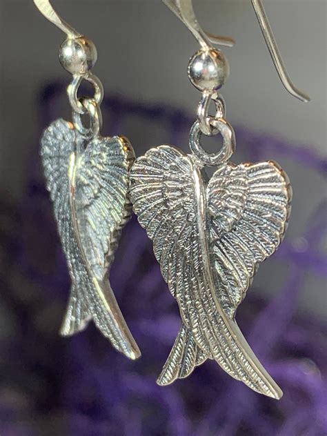 Angel Wings Earrings, Celtic Jewelry, Spiritual Jewelry, Anniversary ...