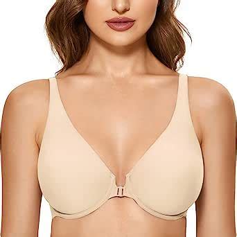 Delimira Femme Soutien Gorge Fermeture Devant Sans Couture Emboitant