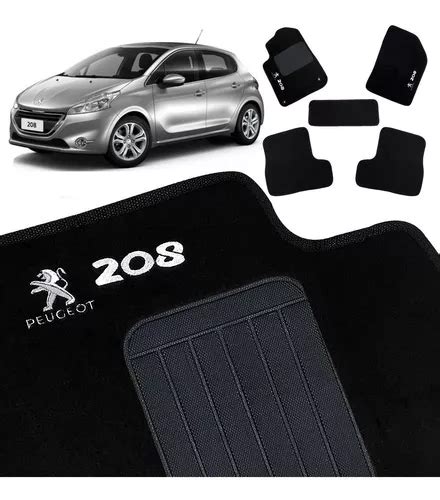 Jogo De Tapete Carpete Peugeot 208 2013 Á 2018 5 Pçs Preto