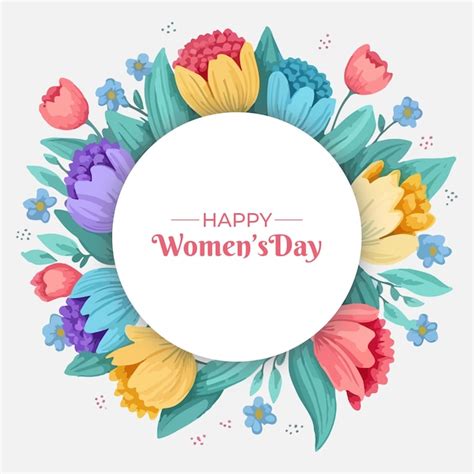 Premium Vector March Happy Women S Day Floral Greeting Card