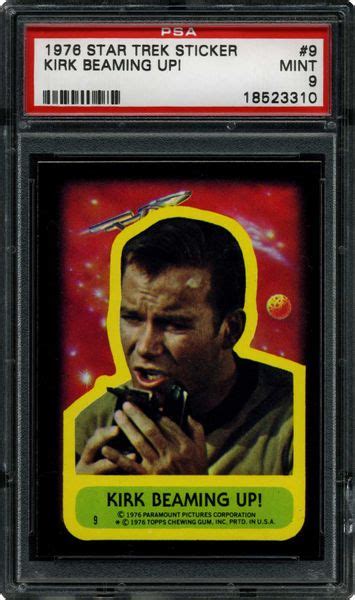 1976 Topps Star Trek Stickers Kirk Beaming Up Psa Cardfacts®