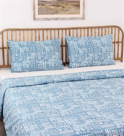 Buy Blue Cotton Abstract 180 GSM Single Bed Dohar At 20 OFF By House