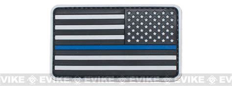 Us Flag Pvc Hook And Loop Rubber Patch Color Reverse Thin Blue Line