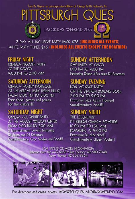 PITTSBURGH QUES LABOR DAY WEEKEND HOSTED BY THE IOTA PHI CHAPTER