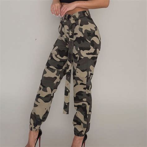 Voss Womens Camo Cargo Trousers Casual Pants Military Combat Camouflage