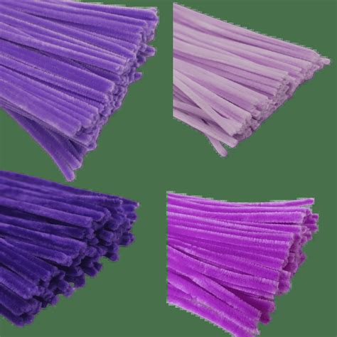 200pcs Purple Pipe Cleaner Craft Light Purple Taro Purple Deep Purple