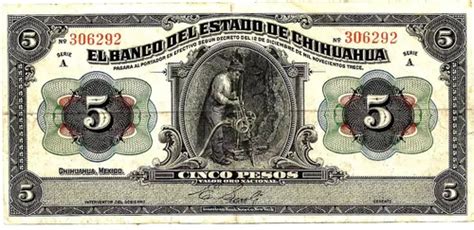 Billete Antiguo De La Revolucion Pesos Chihuahua