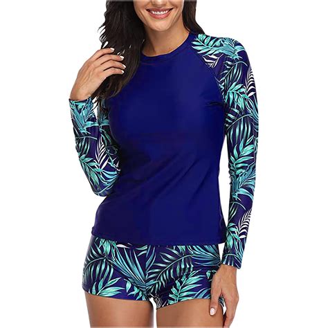 Bigersell Rashguard For Women Clearance High Waisted 2 Piece Swimsuits