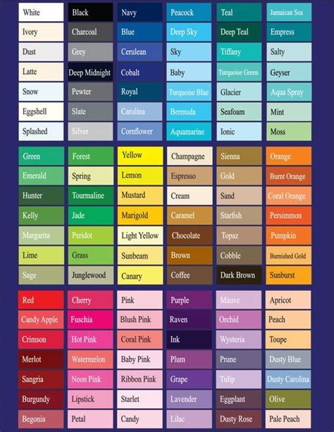 100 Unique Color Names