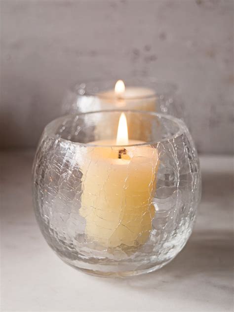 Crackle Candle Holders Small Set of 2 Tealight Holder