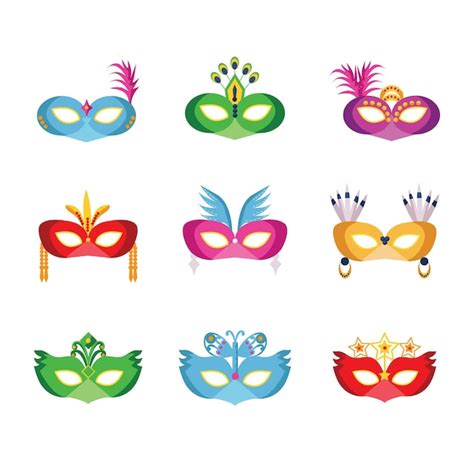 Karneval Maske Symbol Premium Vektor