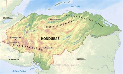 Mapa F Sico De Honduras Geograf A De Honduras