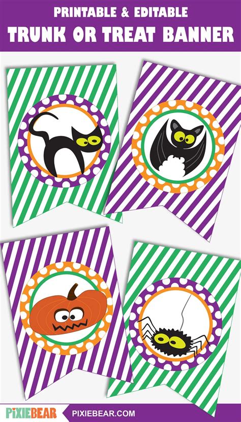 Trunk or Treat Banner Printable Halloween Banner Halloween - Etsy