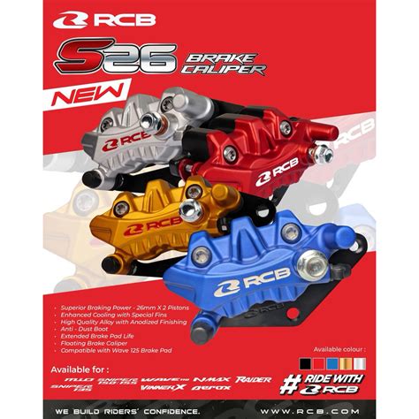 rcb front brake caliper    series pot nmax nvx    lcs