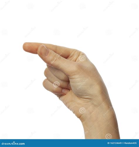 Finger Spelling Letter G In American Sign Language On White Background ...