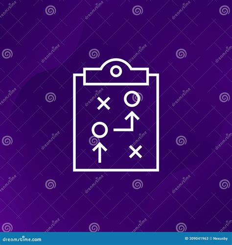 Playbook or Game Plan Icon, Line Pictogram Stock Vector - Illustration ...