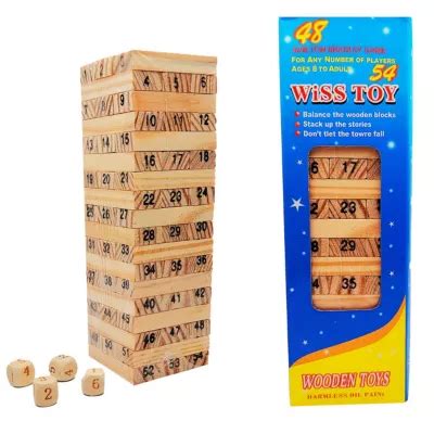 Torre Jenga Bloques Dados Madera Juego Ni Os Y Adultos Dayoshop