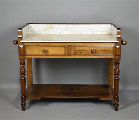 Antique French Oak And Marble Washstand For Sale At Pamono