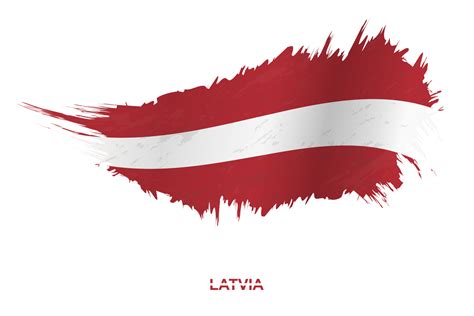 Flag of Latvia in grunge style with waving effect. 13194233 Vector Art ...