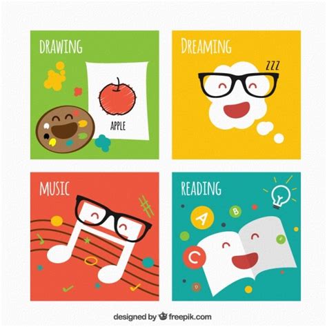 Free Vector | Colored kid education labels