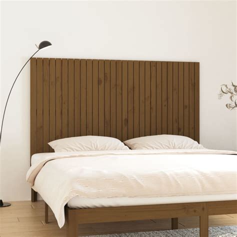 Tête de lit murale Marron miel 185x3x110 cm Bois massif de pin Pwshymi