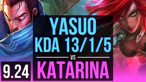 Yasuo Vs Katarina Mid Kda 1315 1000 Games 2 Early Solo Kills