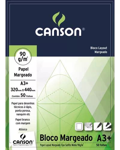 Bloco Papel Canson Layout 90g A3 50 Folhas MercadoLivre