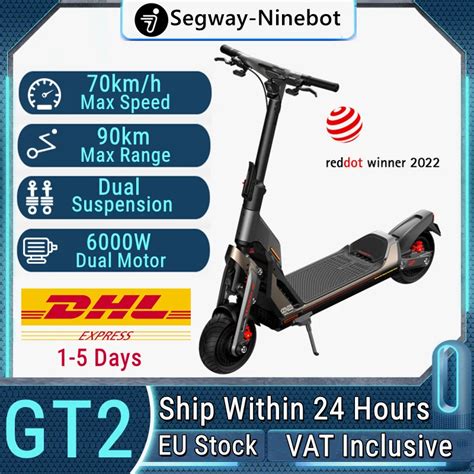 Eu Stock Original Ninebot By Segway Gt2 Gt2p Electric Kick Scooter 6000 W Superscooter 70km H Png