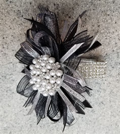 Black And Silver Corsages Corsage Prom