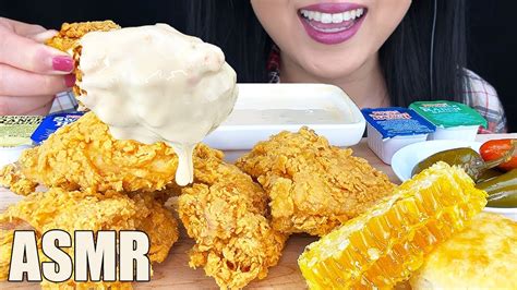 Asmr Cheesy Fried Chicken Raw Honeycomb Mukbang No Talking