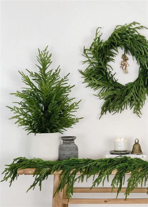 Holiday Evergreen Norfolk Pine Decor Christmas Room Decor Cosy