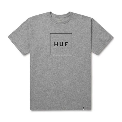 Huf T Shirt Box Logo Grey Heather