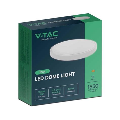 Plafon V TAC 18W LED Okrągły 25cm Natynkowy IP44 Biały VT 8618 3000K 1830lm