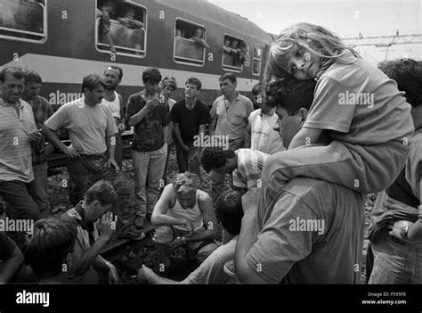 War In The Ex Yugoslavia Train Of Bosnian Refugees Escaping From