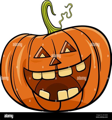 Cartoon Illustration of Halloween Jack-O'-Lantern Pumpkin Character ...