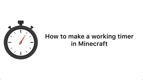 How To Make A Timer In Minecraft Youtube