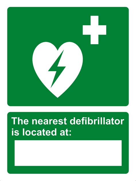 Defibrillator location sign | First Aid | MJN Safety Signs Ltd