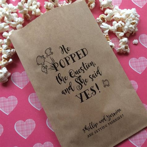 Popcorn Bags He Popped The Question Popcorn Bar Bags Etsy