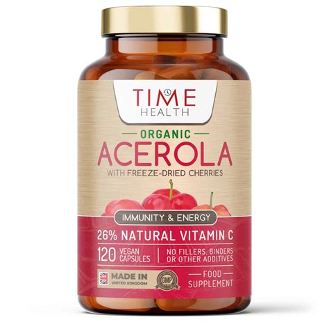 Organic Acerola Cherry Capsules Natural Wholefood 26 Vitamin C