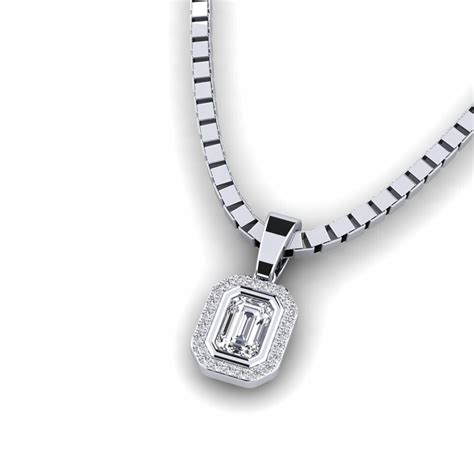 Order 0 62 Carat Emerald Cut Cut 14k White Gold Diamond Men S Pendant