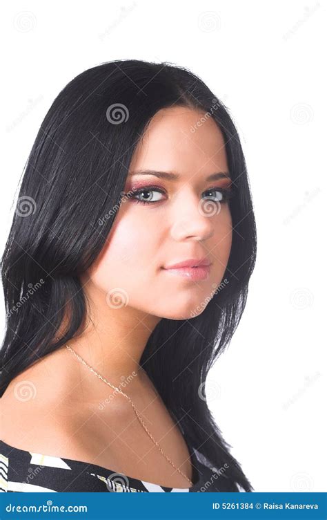 Portret Van Een Mooie Sexy Brunette Stock Foto Image Of Volwassen Schoonheidsmiddelen 5261384