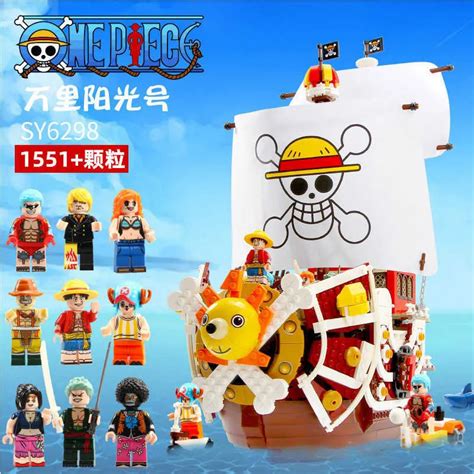 One Piece Going Merry Pirates Ship Block Set DIY Building Bricks Toy