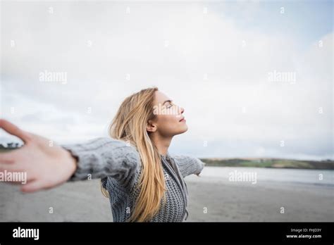 Beautiful Blonde Woman Relaxing Stock Photo Alamy