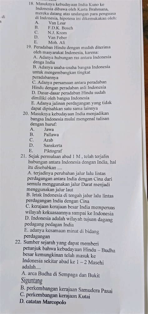 Masuknya Unsur Budaya India Ke Indonesia Menyebabkan 3